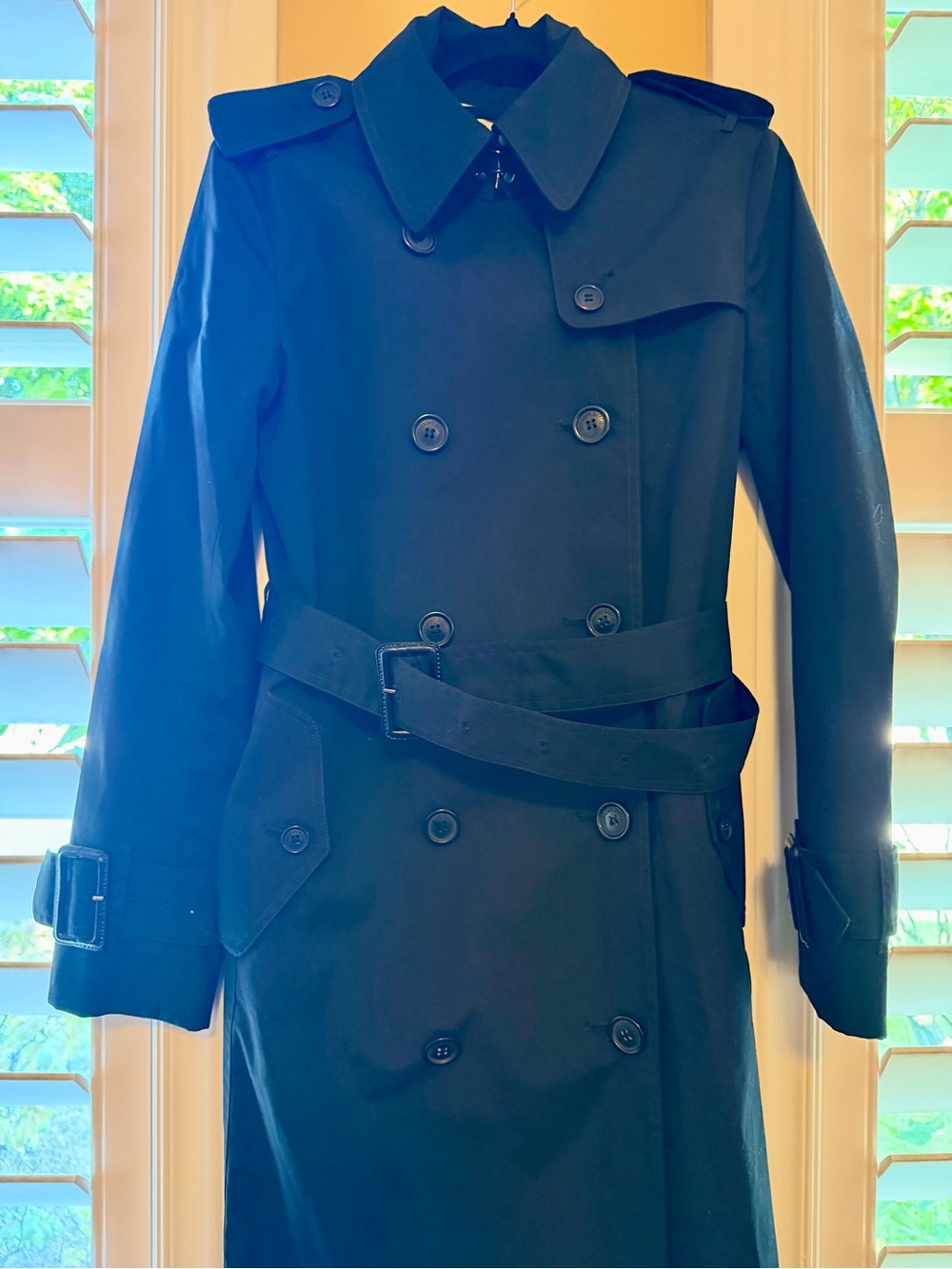 Hudson's Bay Company Size 4  Women's Black Double-Breasted Trench Coat
